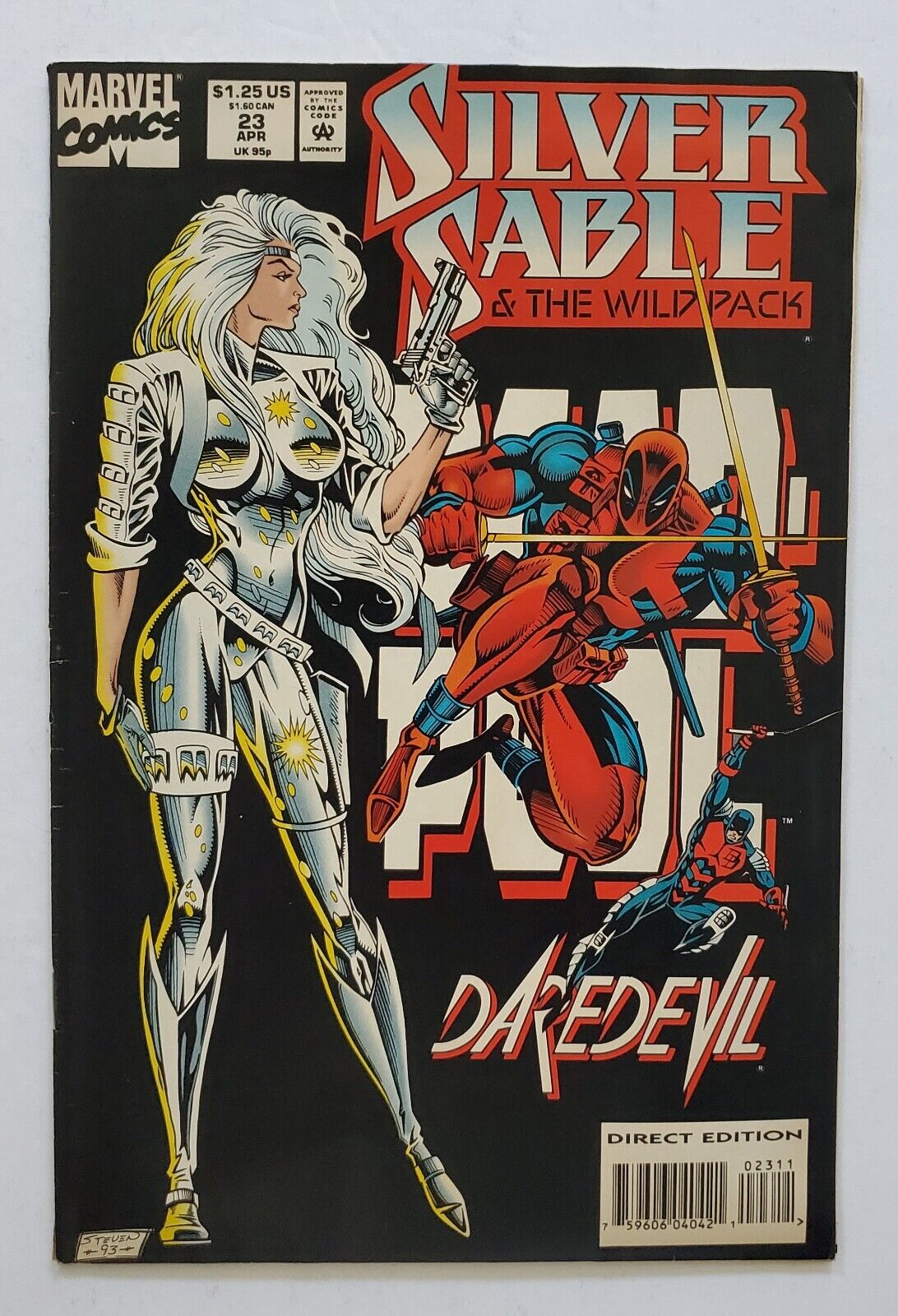 SILVER SABLE And Wild Pack #23 (Marvel Comics 1994) Early DEADPOOL Cover