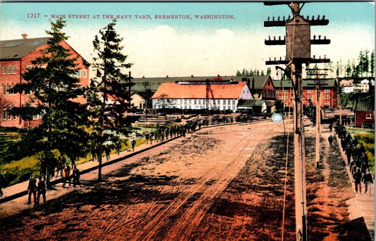 Post Card Bremerton Washington Main Street at the Navy Yard