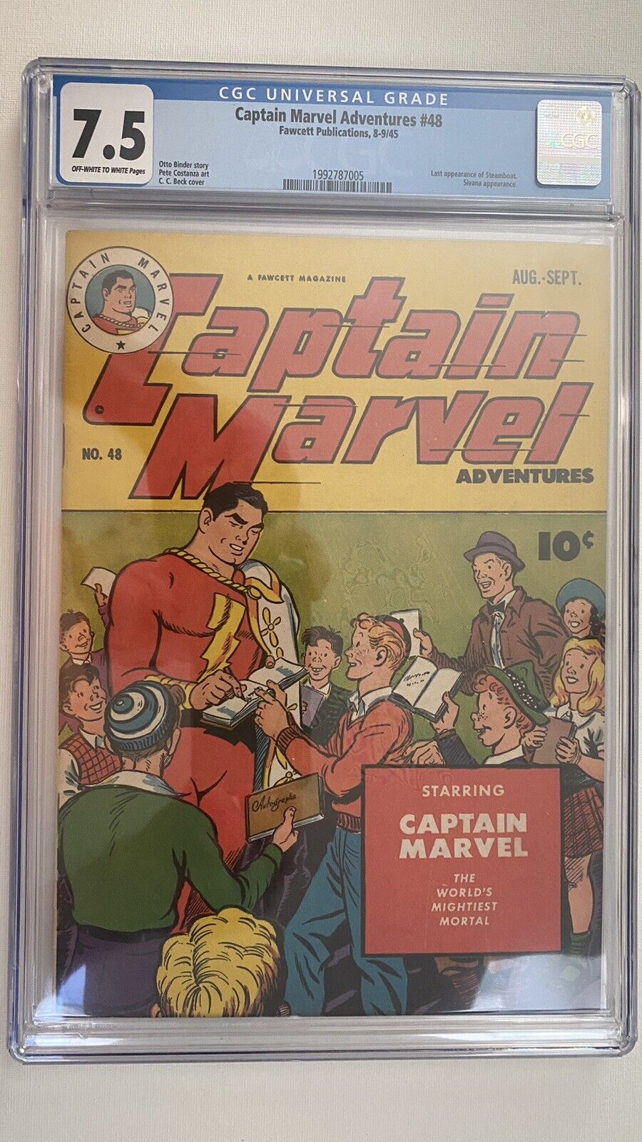 Captain Marvel Adventures #48 (1945) - CGC 7.5 - Last Steamboat Appearance