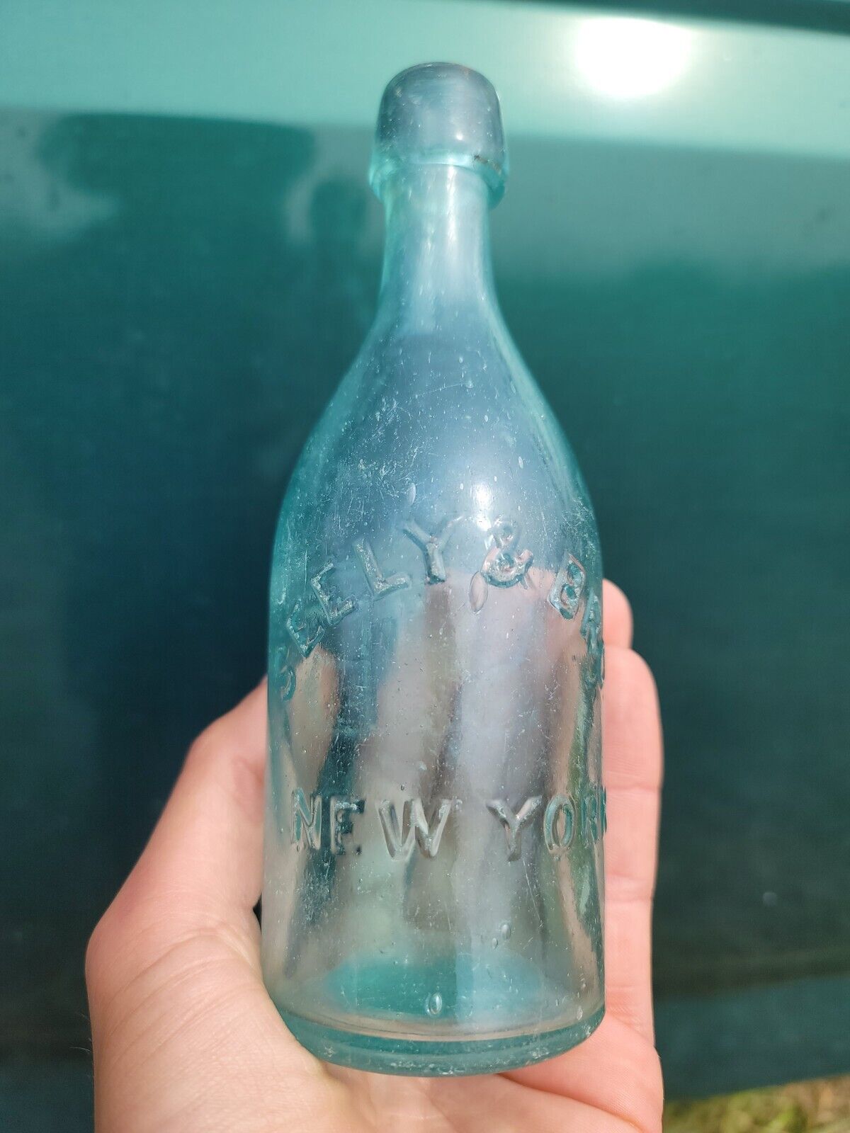 1870's New York Soda Bottle☆Antique Seely & Bro Mineral Water Bottle◇Vermont Dug