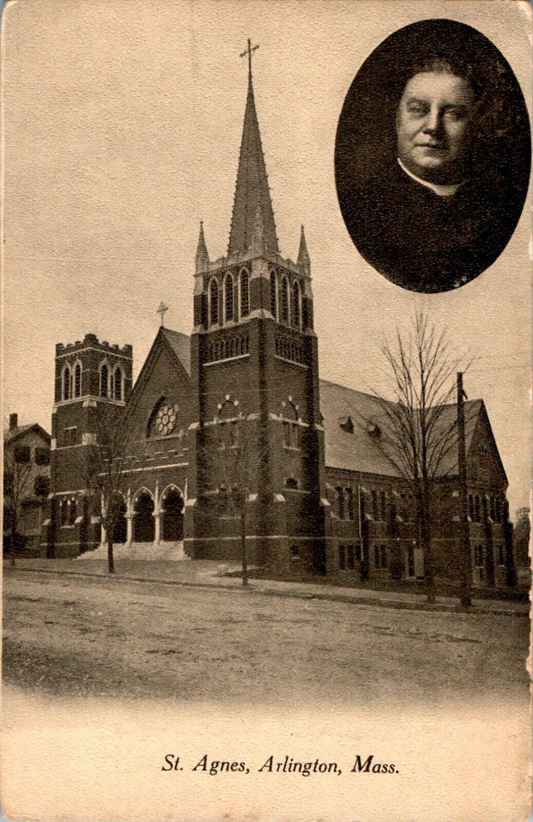 St. Agnes Church, Arlington, Massachusetts MA Postcard