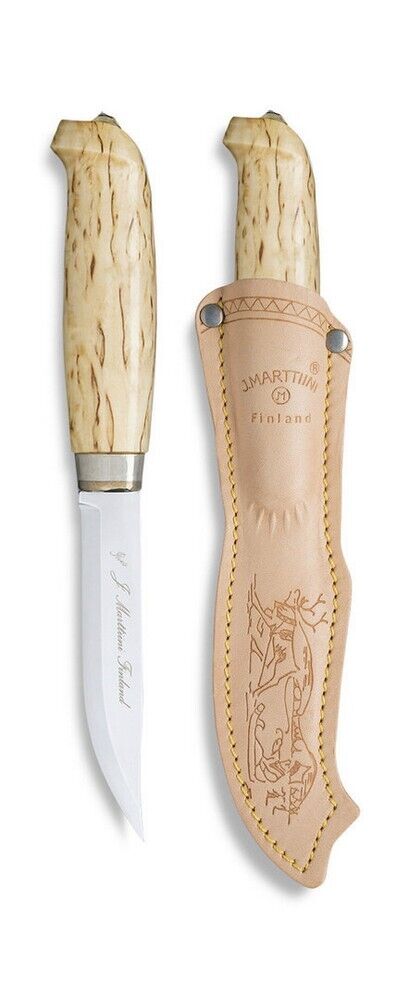 Marttiini Lynx 131 Fixed Knife With Stainless Blade Curly Birch Handle - 131010
