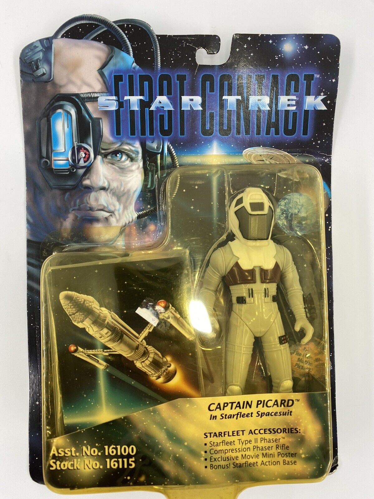 1996 Captain Picard Spacesuit Action Figure Star Trek First Contact Playmates