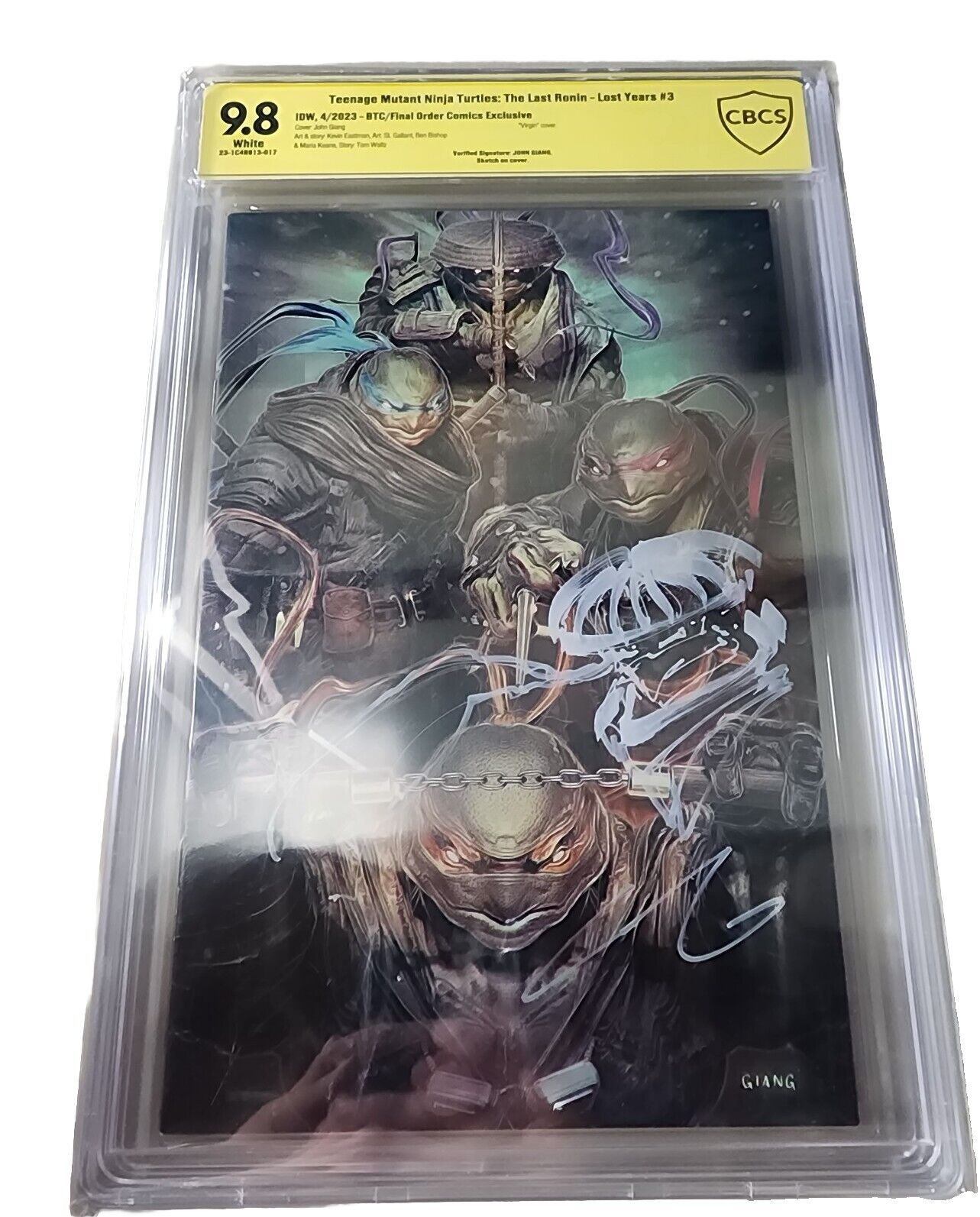 TMNT Last Ronin Lost Years #3 Giang  SIGNED W Ronin SKETCH CBCS 9.8 