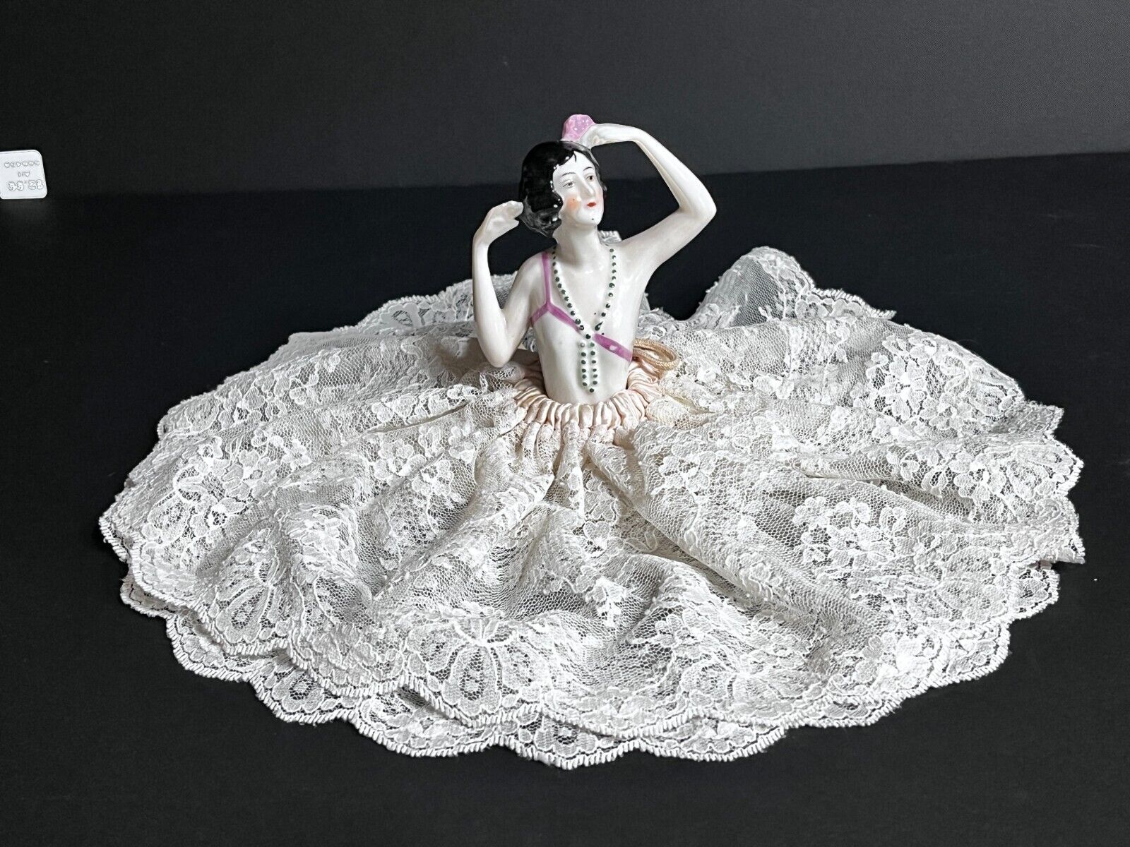 Vintage Germany Porcelain Flapper Half Doll 4.5\