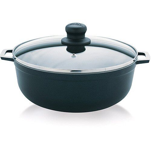 IMUSA USA 6.9QT Nonstick Blue exterior Caldero (Dutch Oven) with Glass Lid and S