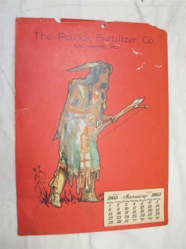 Antique Pollock Fertilizer Co Baltimore MD 1905 Calendar Advertisement Ad Unused