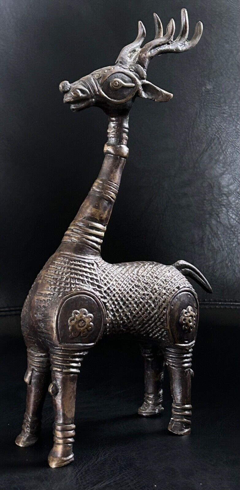 Vintage Bronze Mythological Animal Sculpture • 10.5 inches Deer