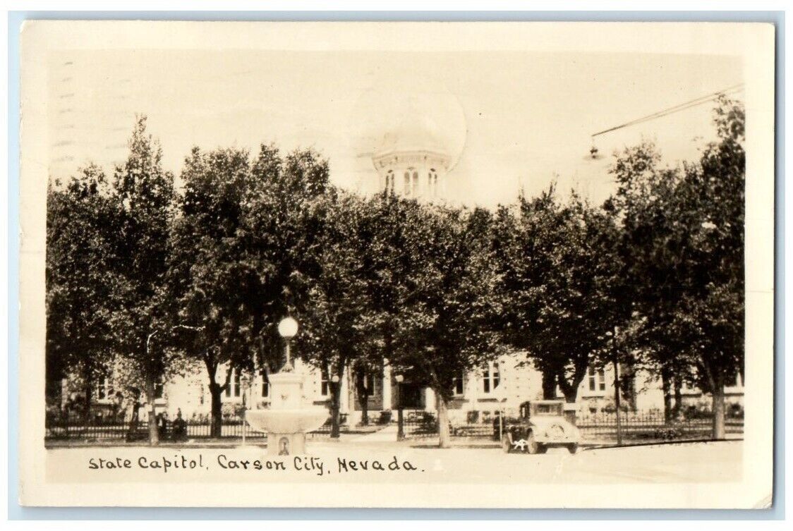 1941 State Capital Building View Carson City Nevada NV RPPC Photo Postcard