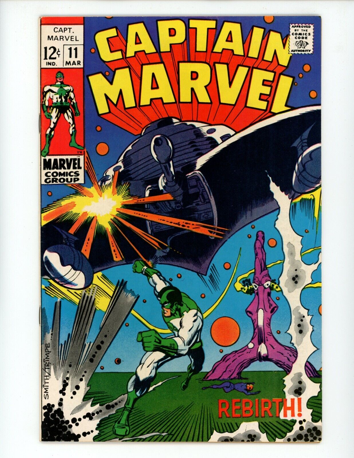 Captain Marvel #11 Comic Book 1969 VF/NM Barry Windsor-Smith Comics High Grade