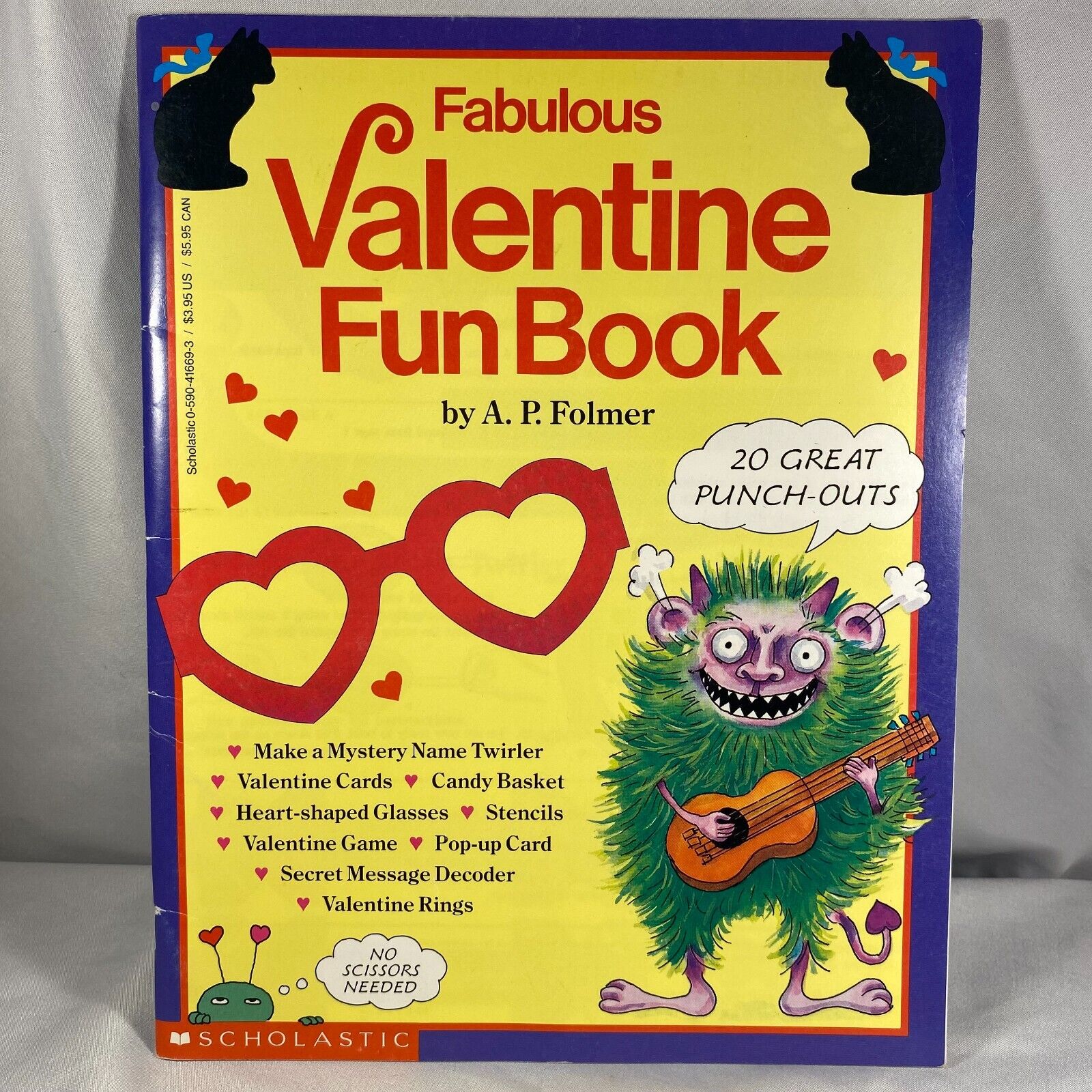 RARE VINTAGE 1989 Fabulous Valentine Fun Book - Scholastic - Complete, Unpunched