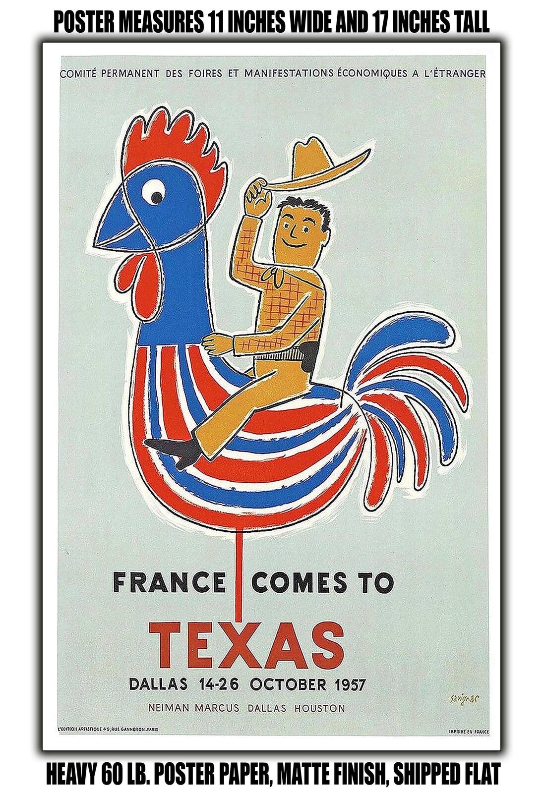 11x17 POSTER - 1957 France Comes to Texas Dallas