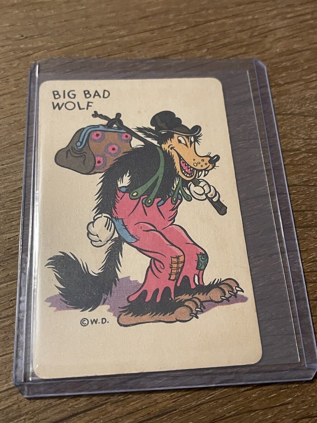 1935 WHITMAN WALT DISNEY PRODUCTIONS 🎥 BIG BAD WOLF CARD GAME PLAYING CARD