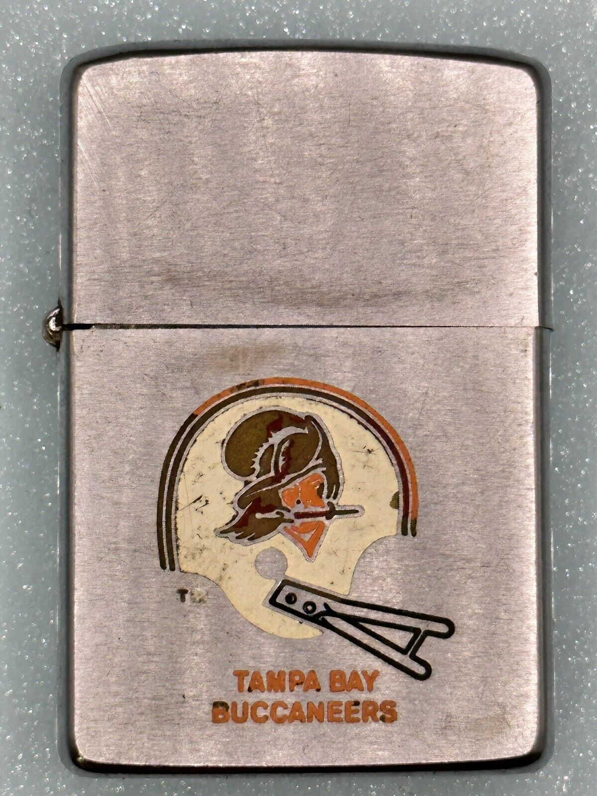Vintage 1977 Tampa Bay Buccaneers Chrome Zippo Lighter