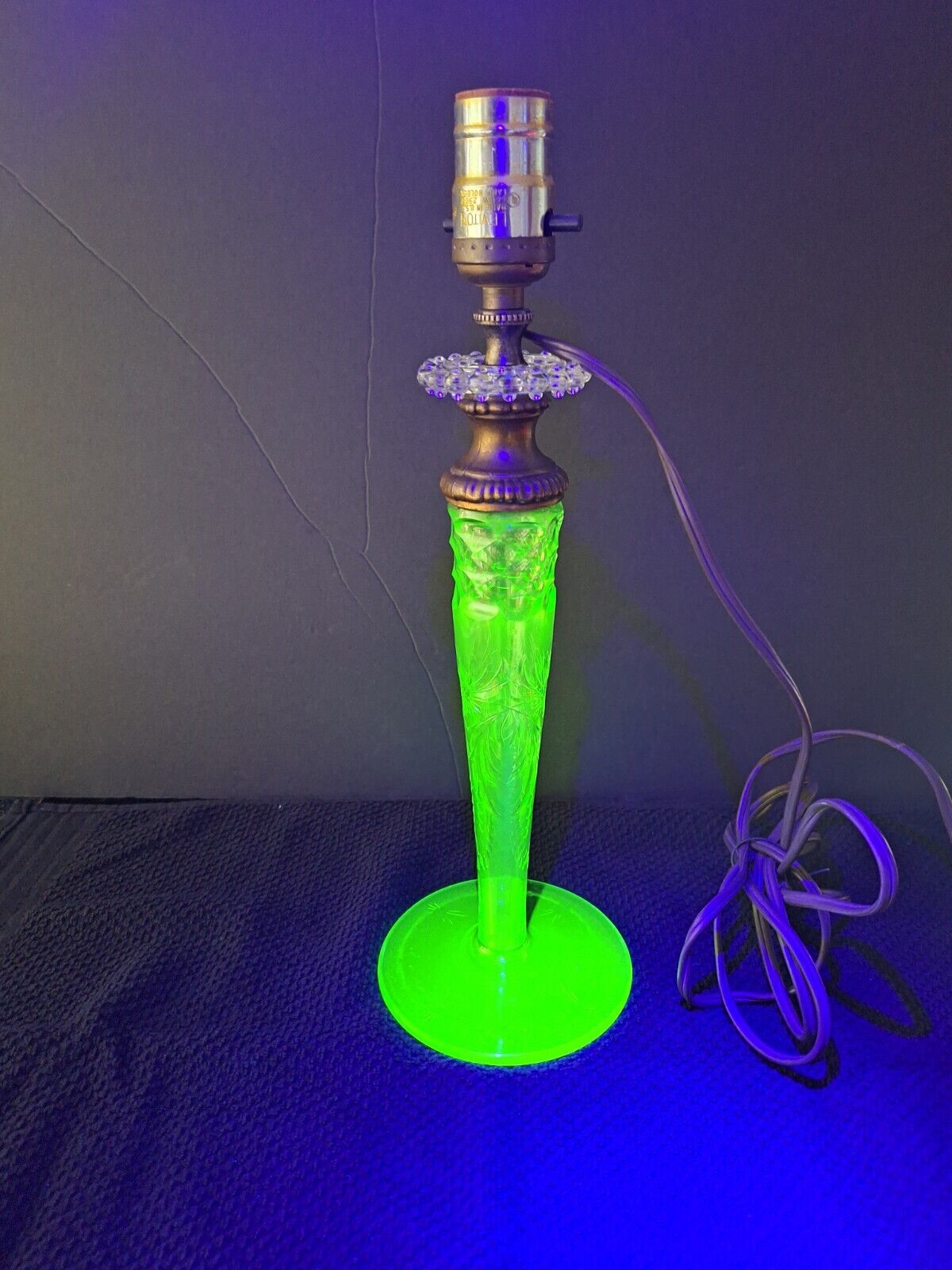 Uranium Glass Lamp