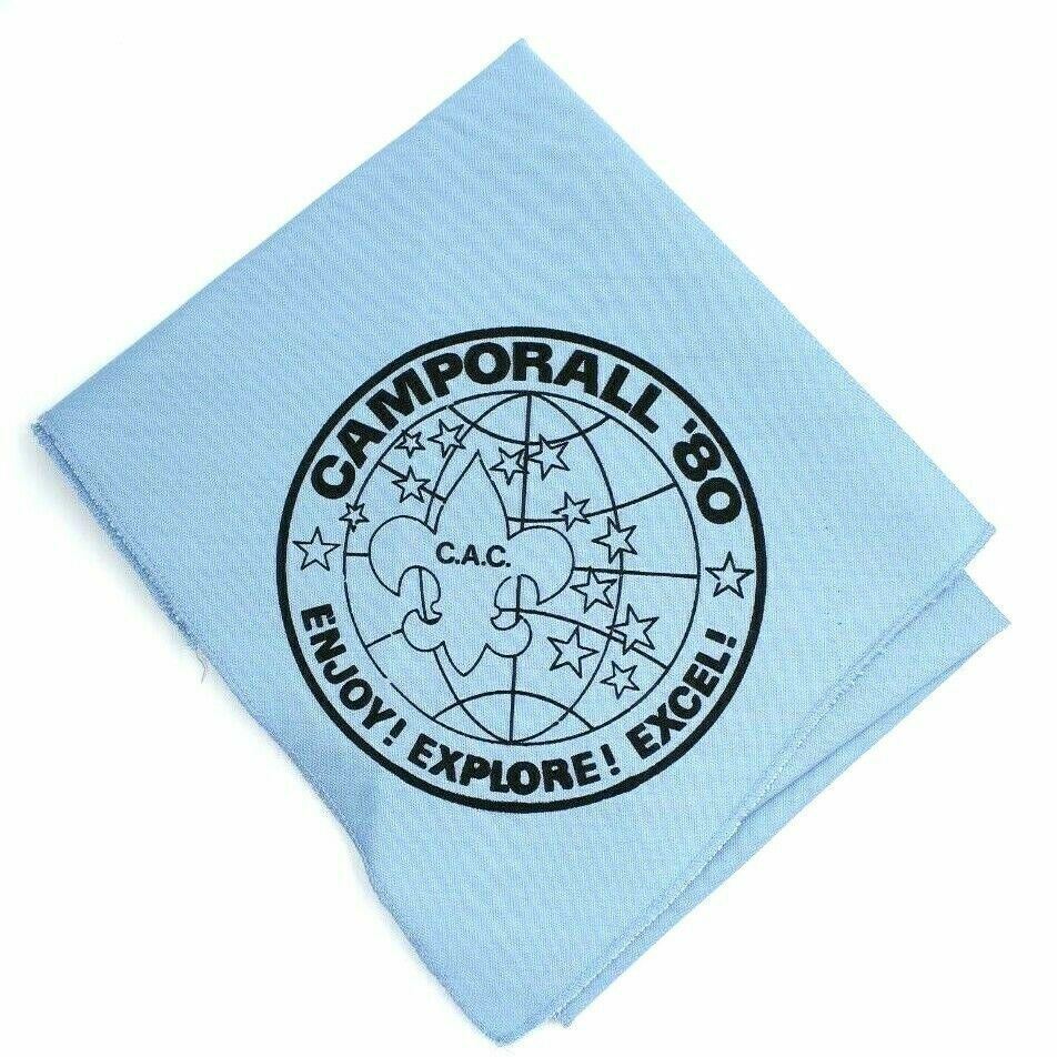 1980 Camporall Crossroads of America Council Neckerchief CAC Blue Scouts BSA IN