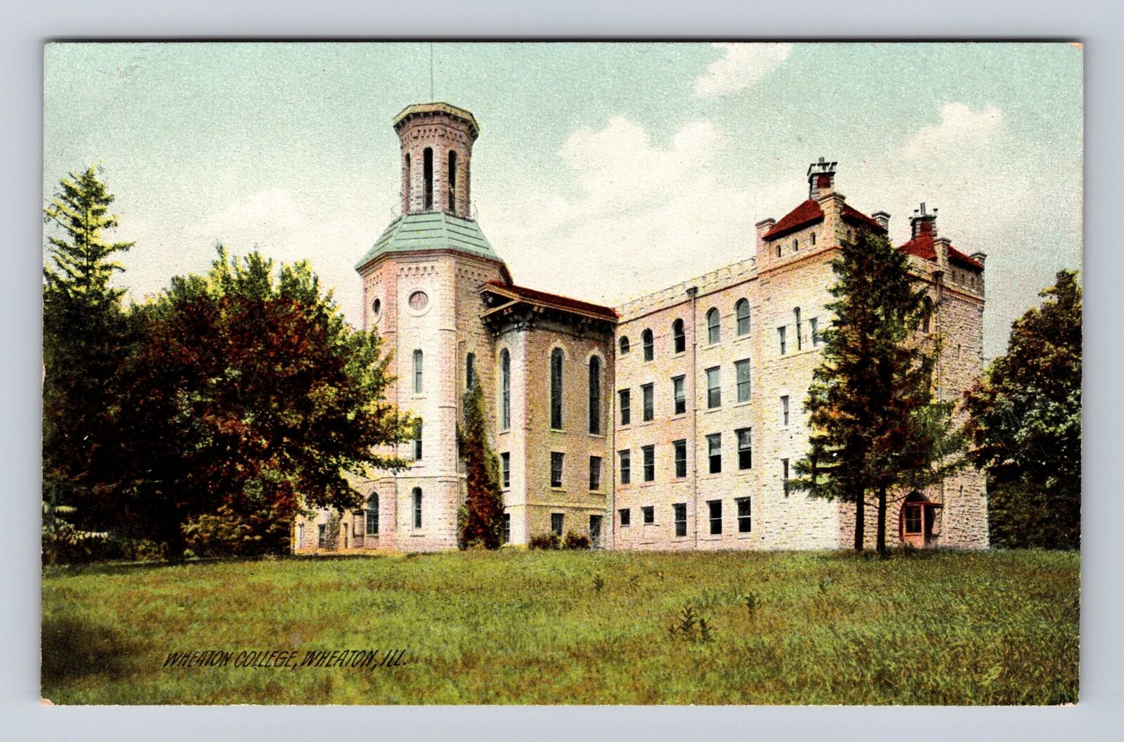 Wheaton IL-Illinois, Wheaton College, Antique, Vintage Postcard