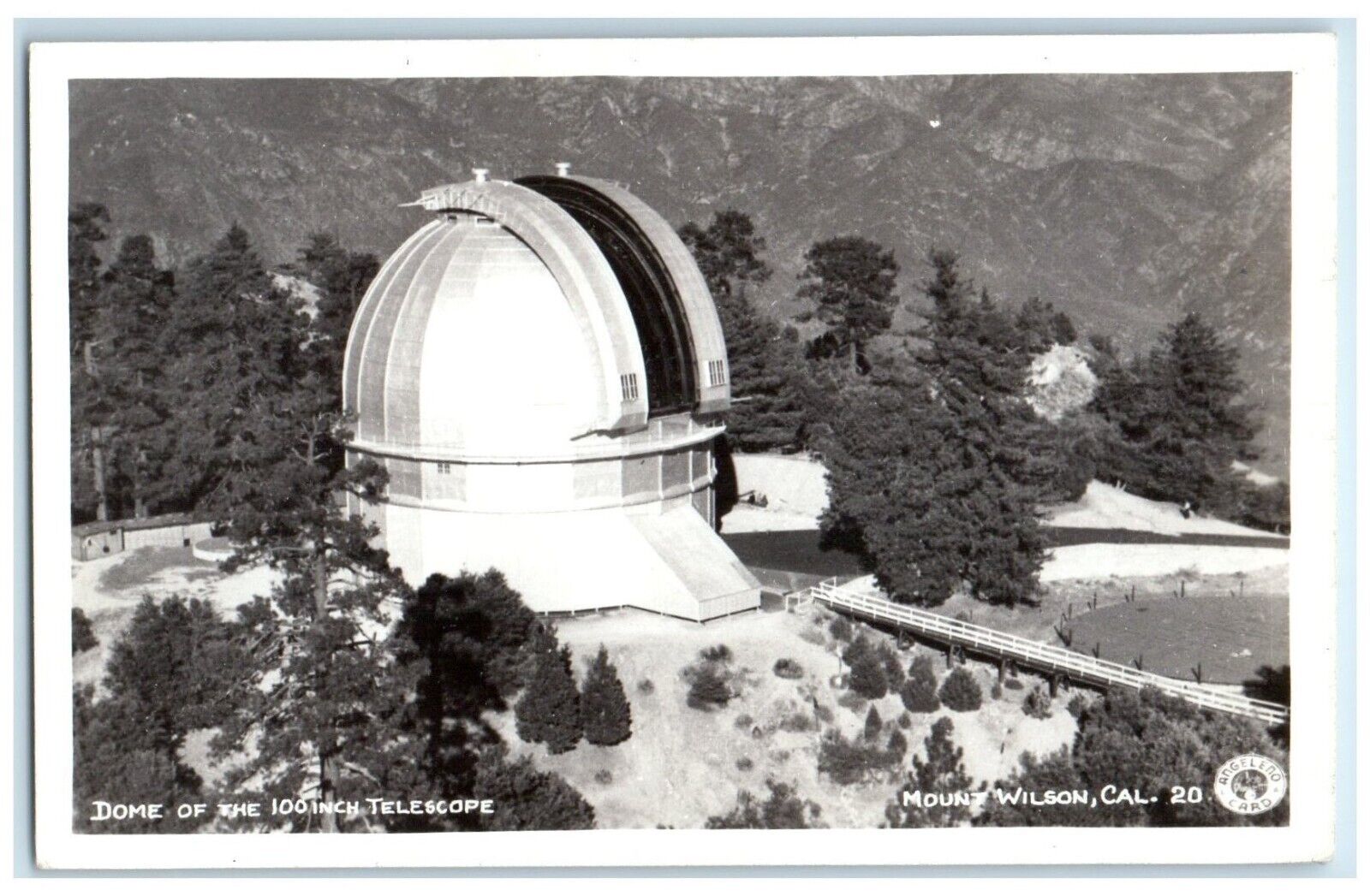 c1940's Dome Of The 100 Inch Telescope Mount Wilson CA RPPC Photo Postcard