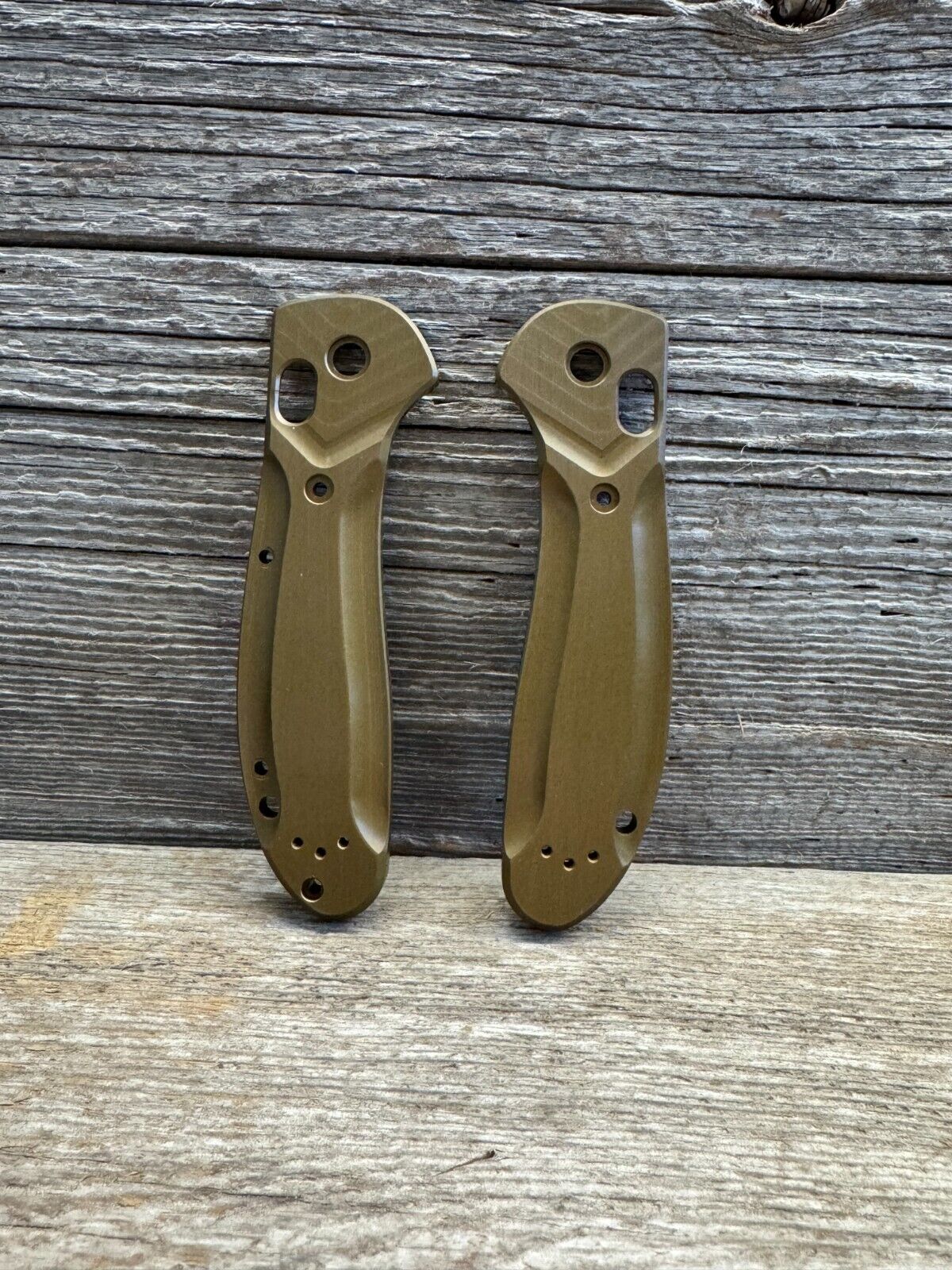 Brown Anodized Smooth Billet Aluminum Full Size Griptilian Scales