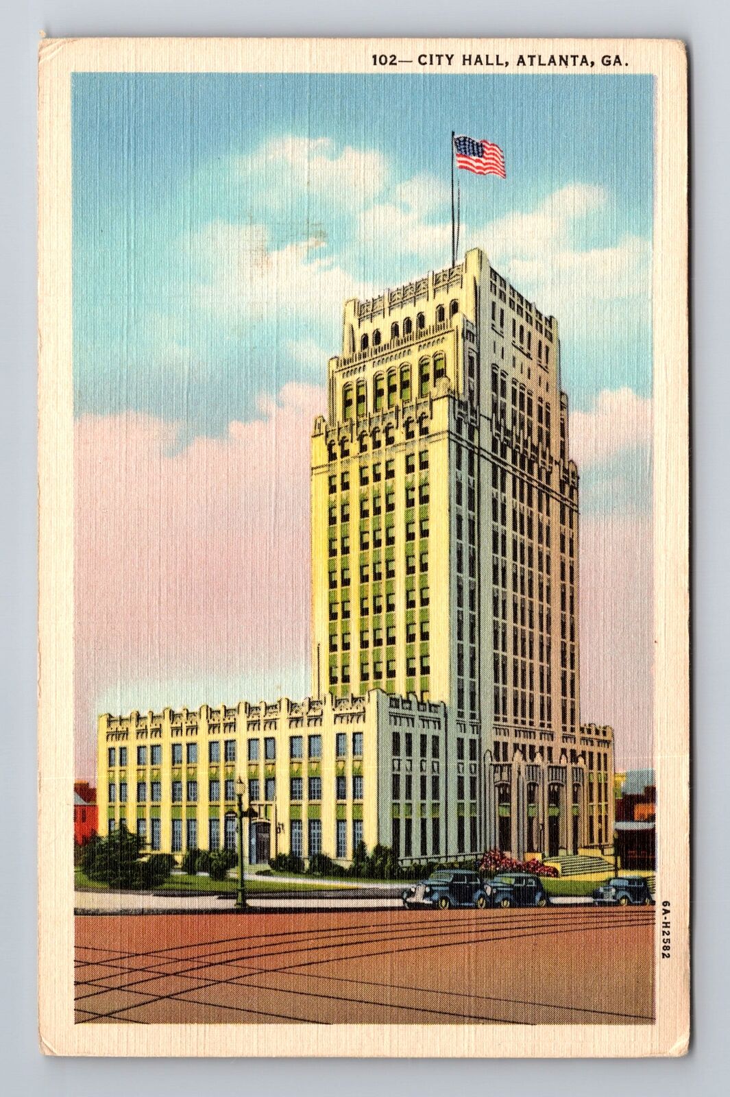 Atlanta GA-Georgia, City Hall, Antique Vintage Souvenir Postcard