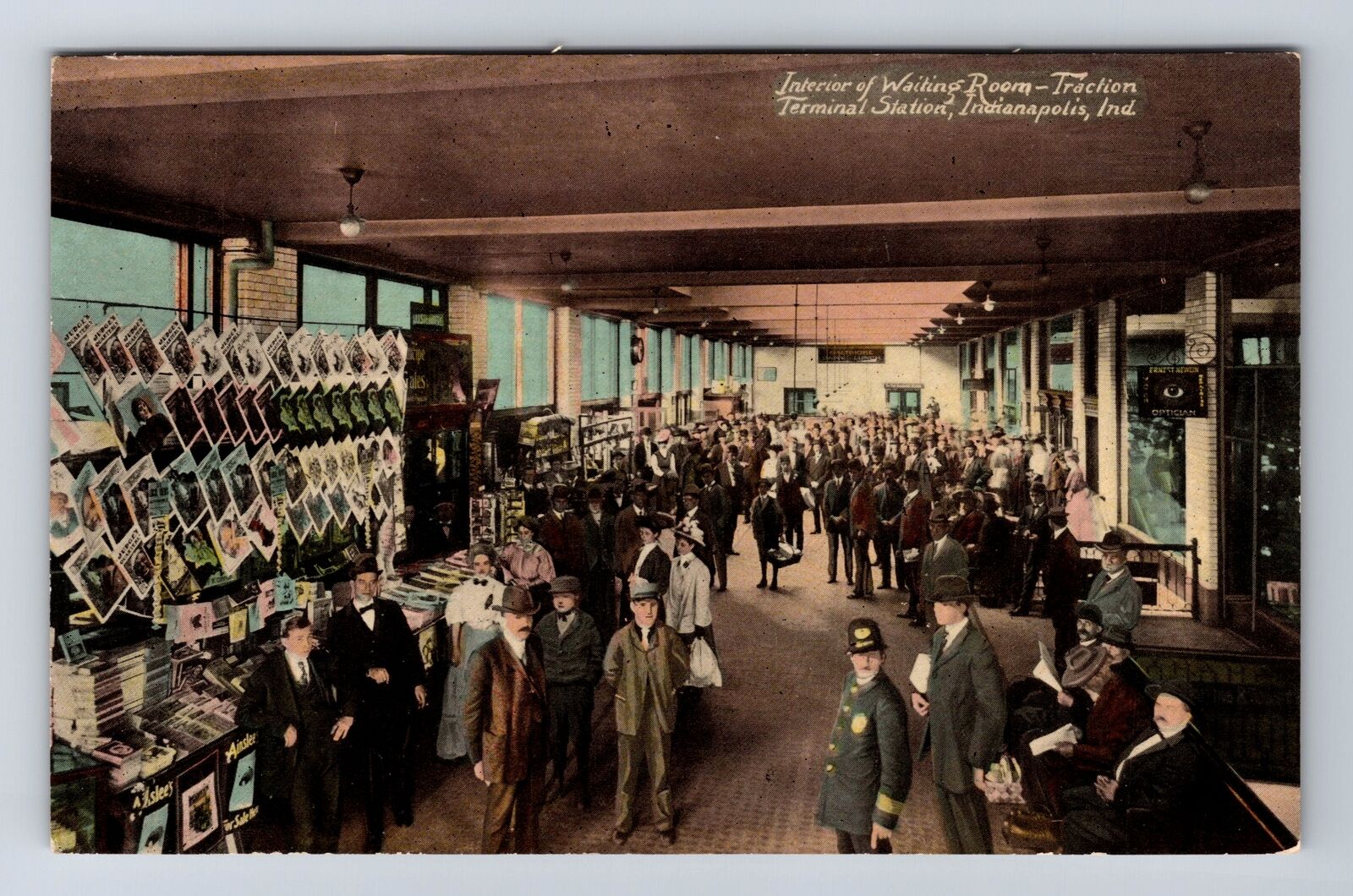 Indianapolis IN-Indiana Traction Terminal Station, Waiting Room Vintage Postcard