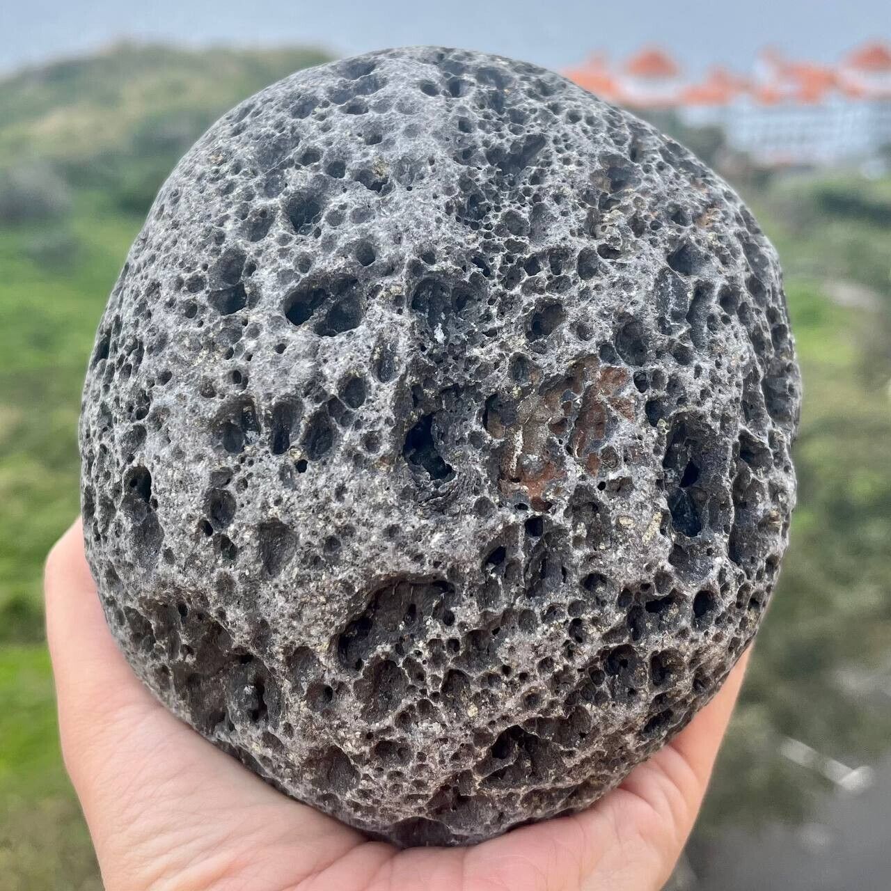 Big Moon made of stone from the volcano, Volcanic slag, Volcanic basaltic
