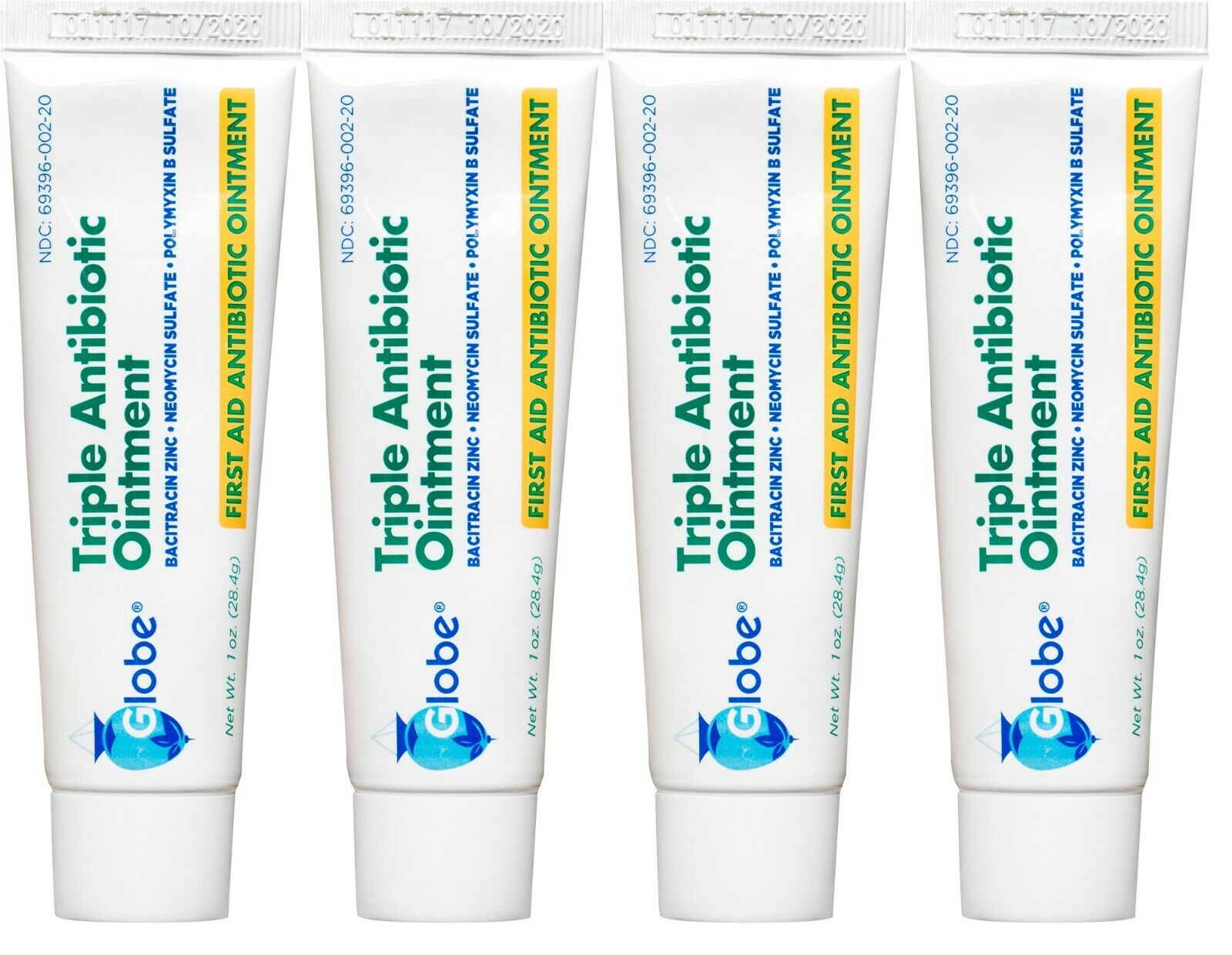 Globe Triple Antibiotic First Aid Ointment, 1 oz, Compare to Neosporin  *4 PACK*