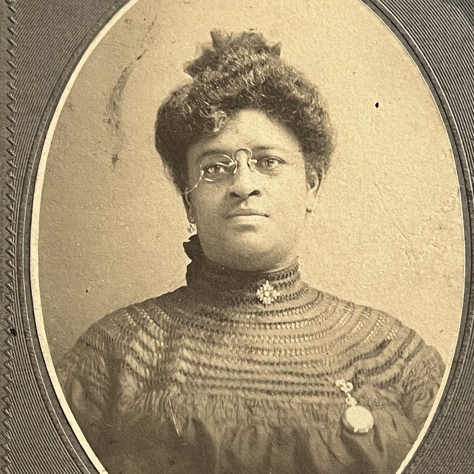 Antique Cabinet Card Photograph Lovely Black African American Woman Baltimore MD