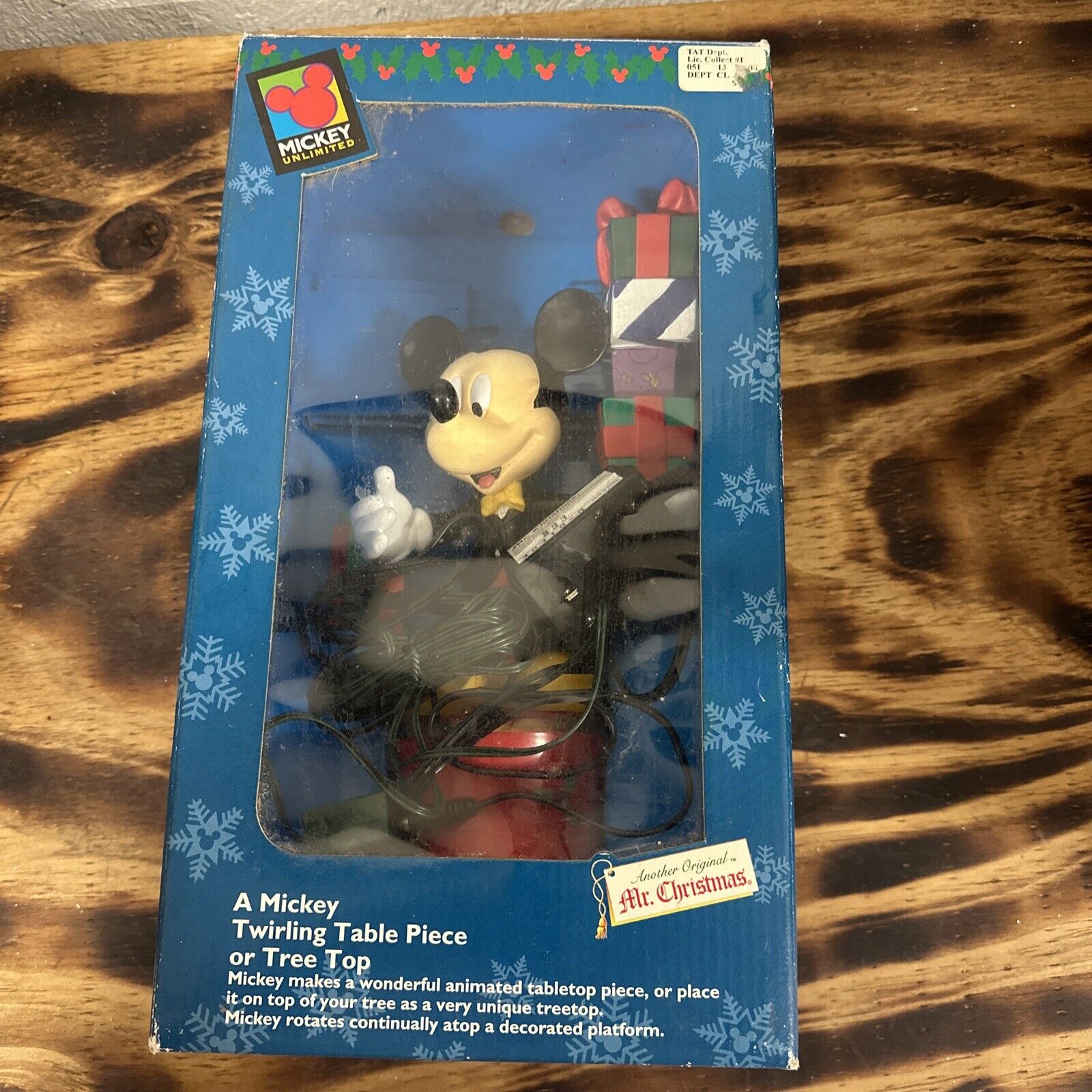 1998 Disney Mr Christmas Mickey Unlimited Mouse Table Piece Tree Topper Twirling