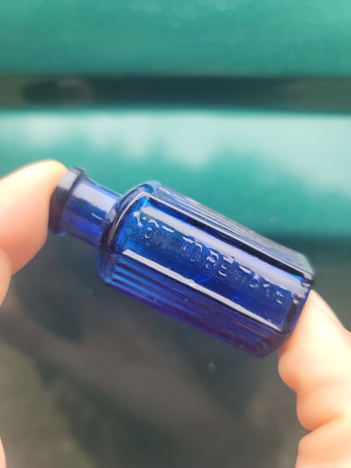 Phenomenal Miniature Deep COBALT Poison Bottle◇ Antique Dark Blue Poison