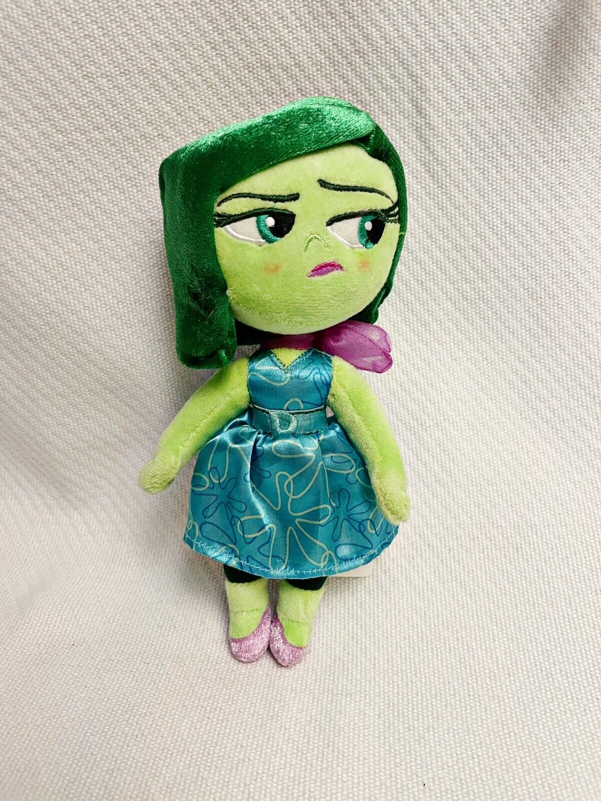 Disney Store Inside Out Green Disgust Plush Stuffed Animal Doll 8”