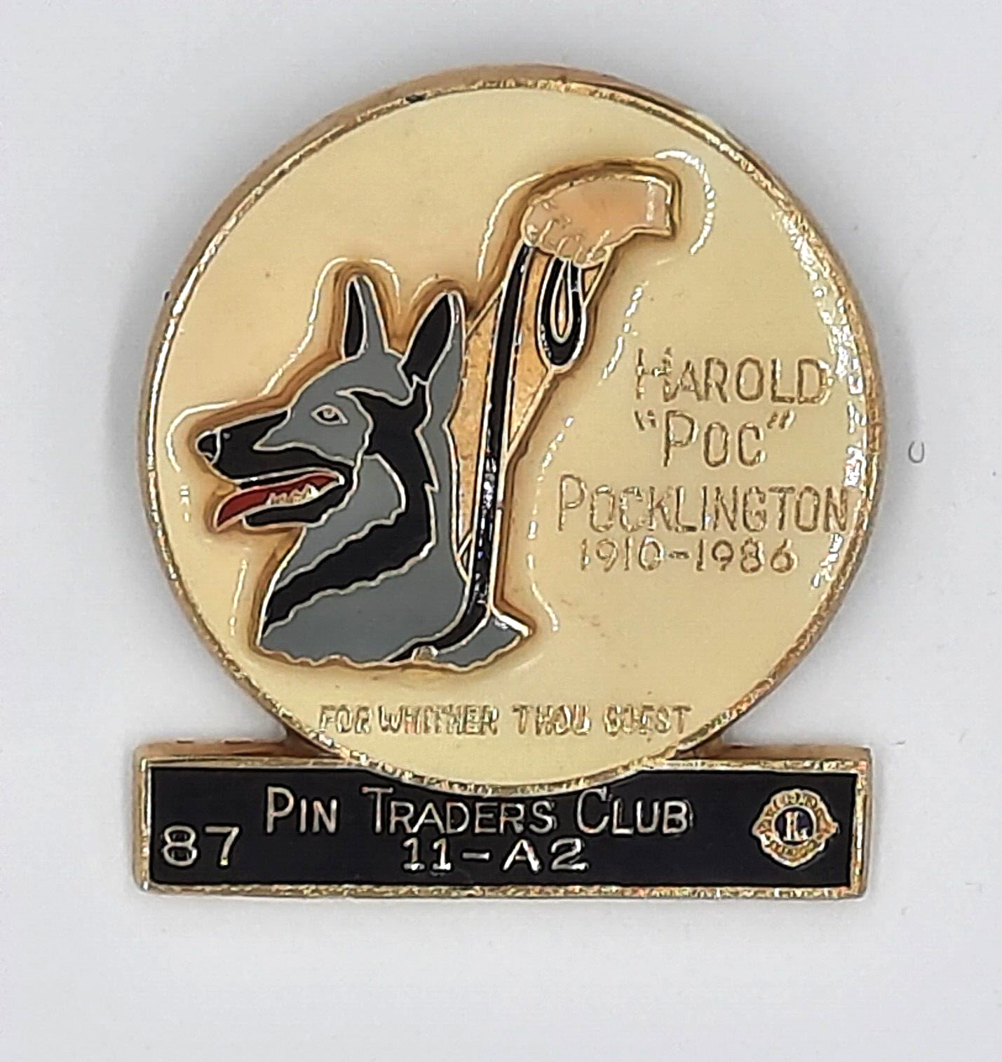 Algonac Lions Club Pin Harold Pockington 1910-1986 Michigan 11-A-2 Vintage