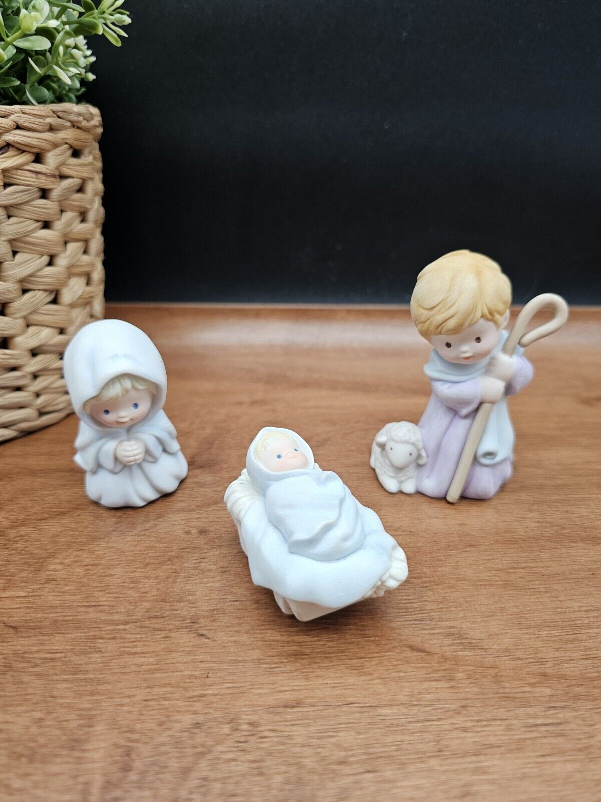 Vintage Avon Holiday Nativity 1986 Heavenly Blessings - THE HOLY FAMILY 3pc Set
