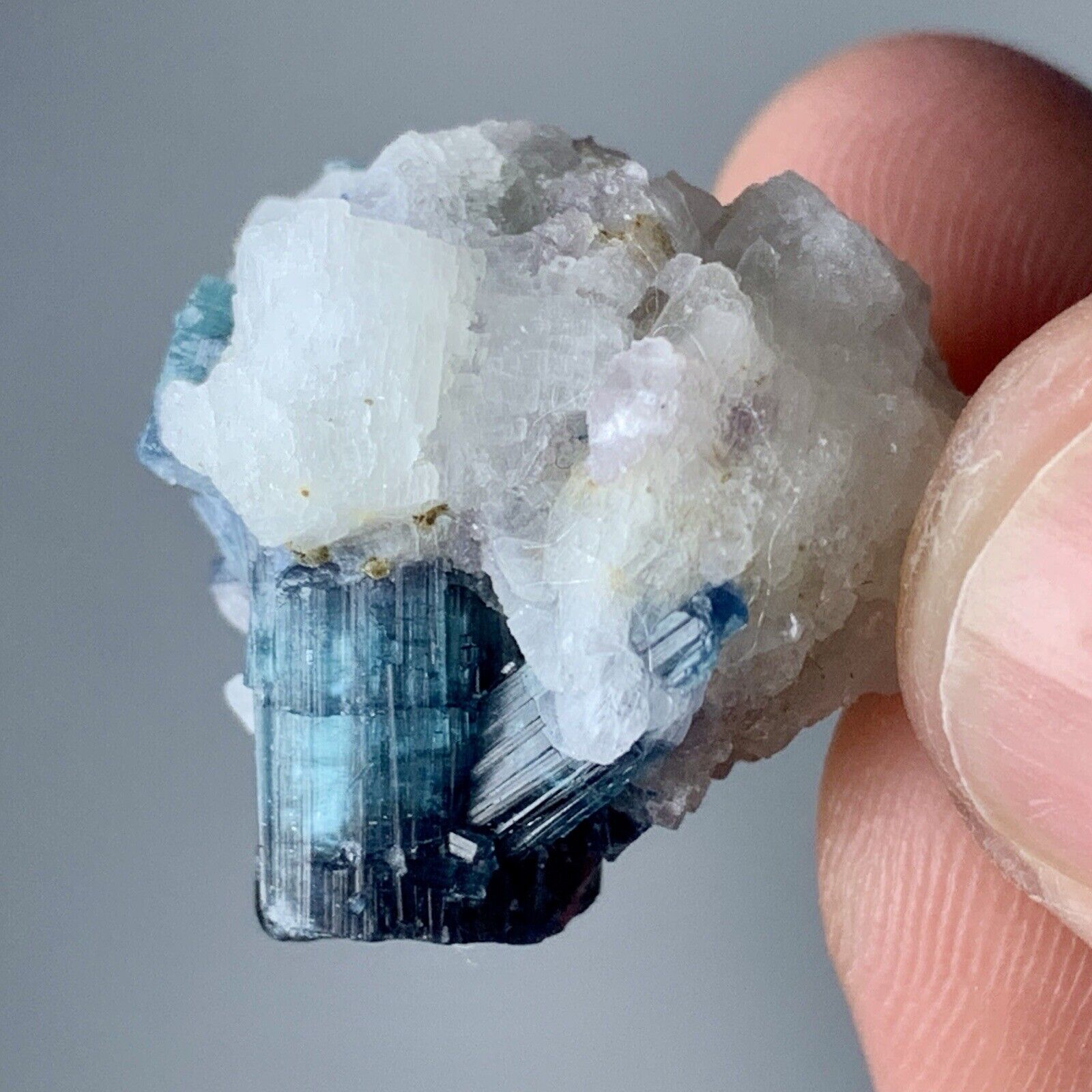 40 Carat Indicolite Colour Tourmaline Crystal With Specimen From Afghanistan