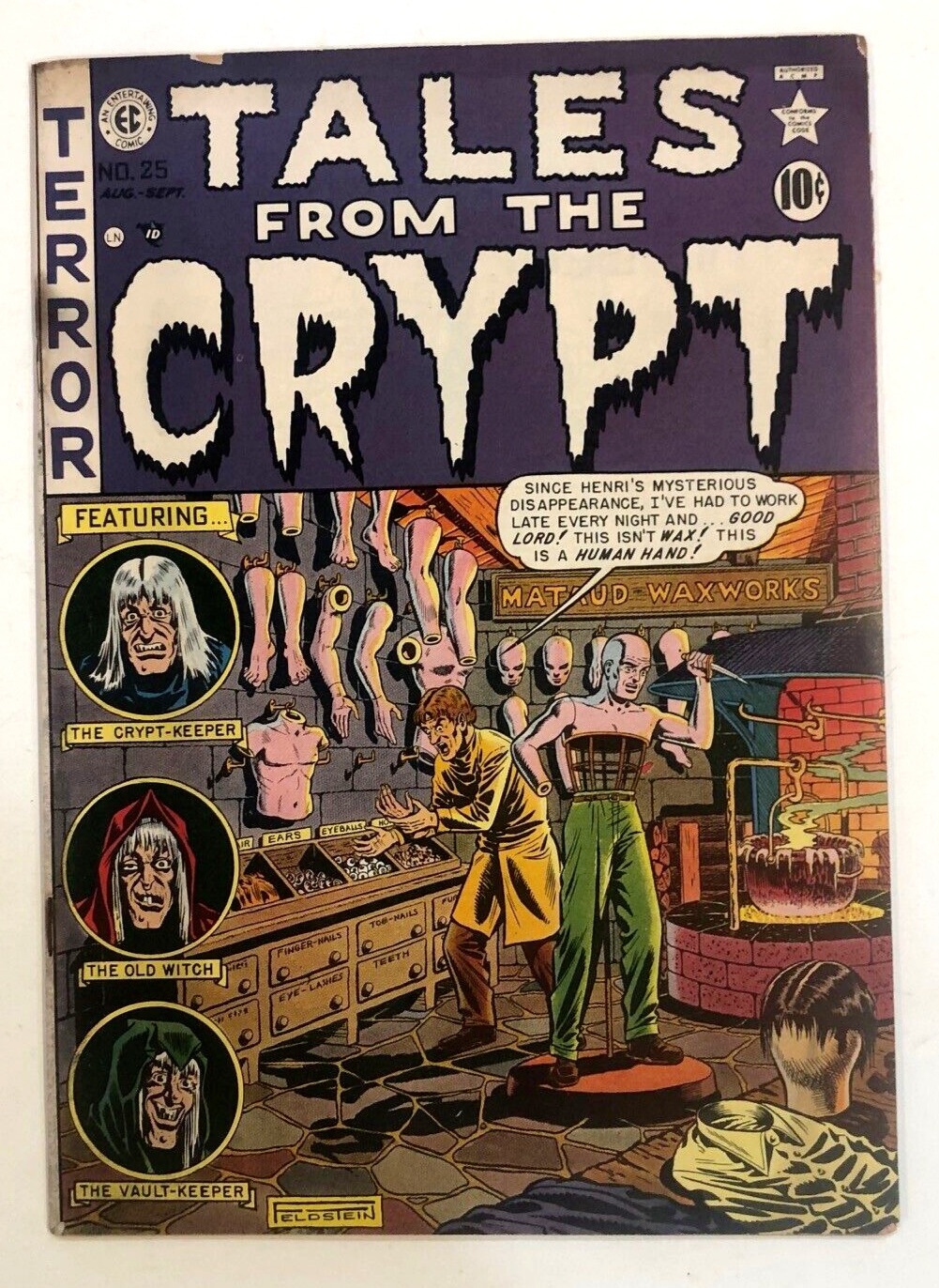 EC August 1951 Tales from the Crypt #25 Unrestored rare issue of an EC Classic