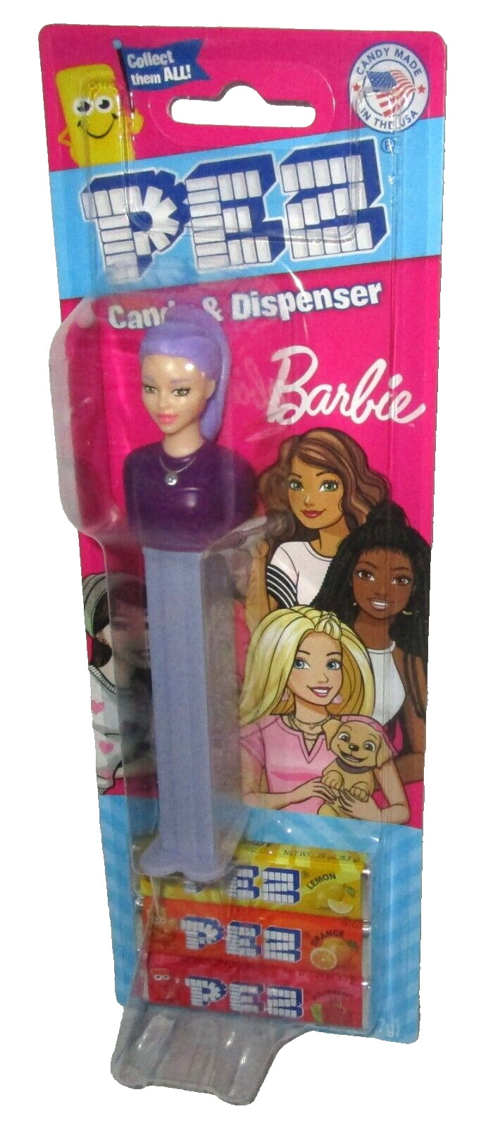 BARBIE Pez Dispenser ~BARBIE With PURPLE HAIR ~ [Carded] Released 2024
