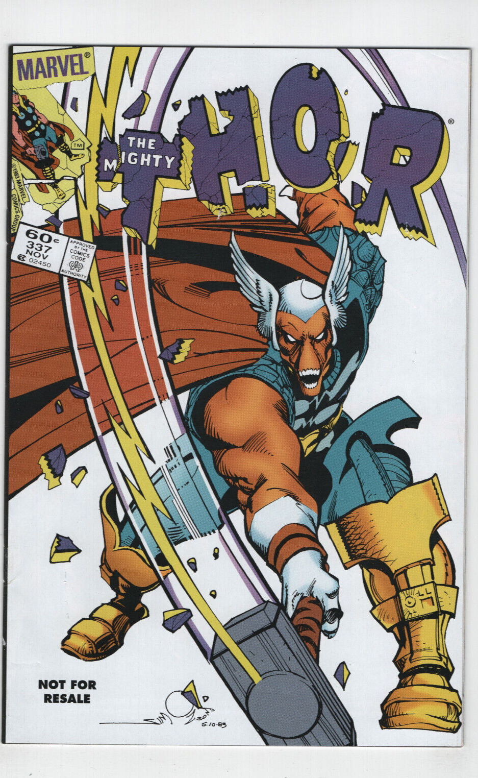 Mighty Thor #337 1st App Beta Ray Bill Legends Variant Toy Biz Marvel Comic 2006