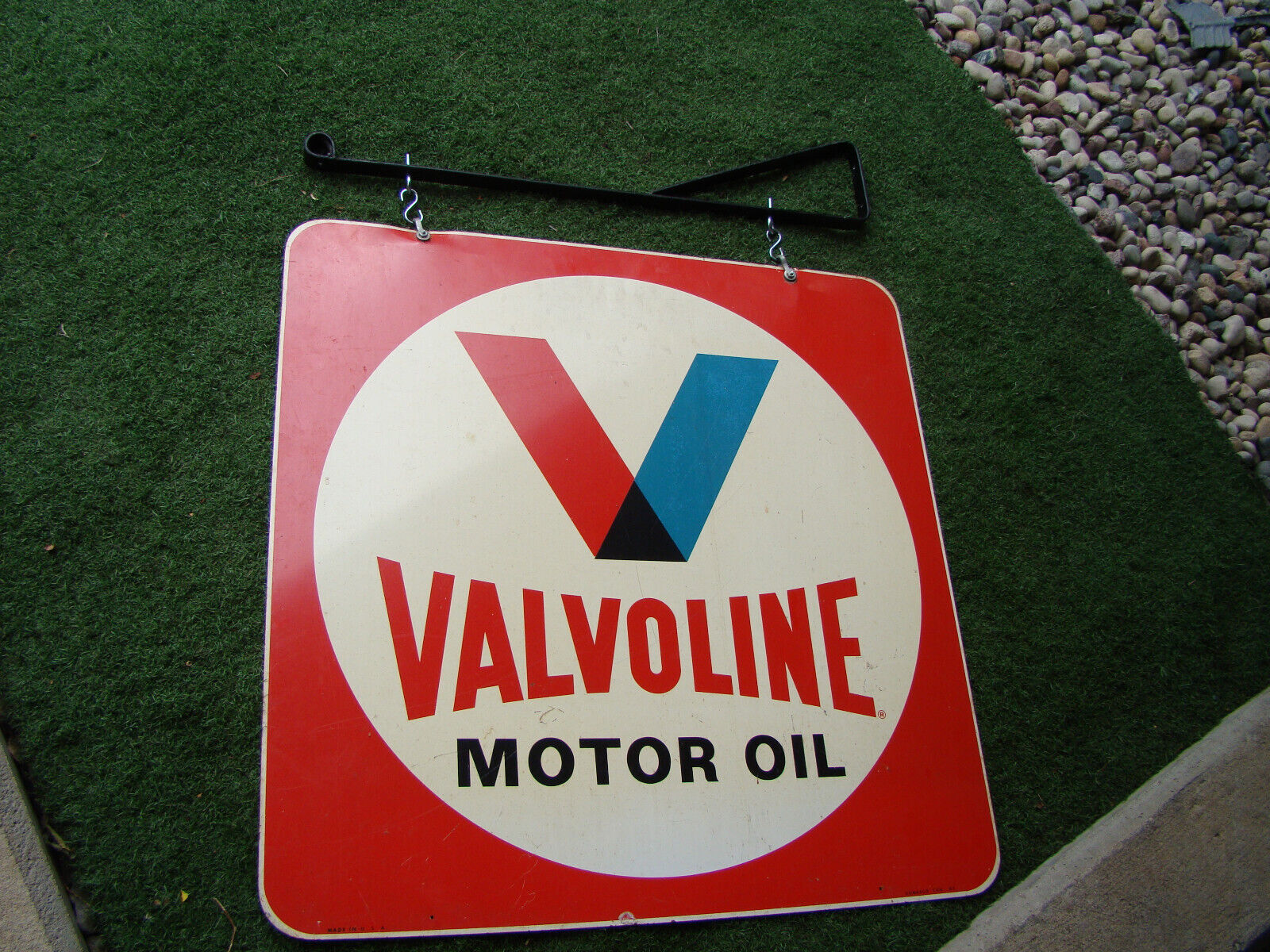 Vintage Original 30” Double Sided Valvoline Motor Oil Donasco Cov.,KY Sign 
