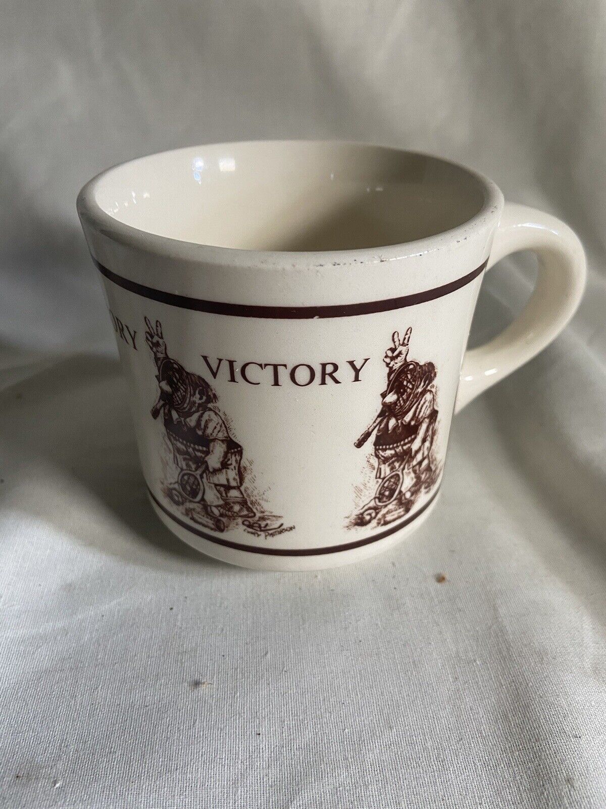 Vintage THOUGHT FACTORY Gary Patterson TENNIS 10oz Mug VICTORY