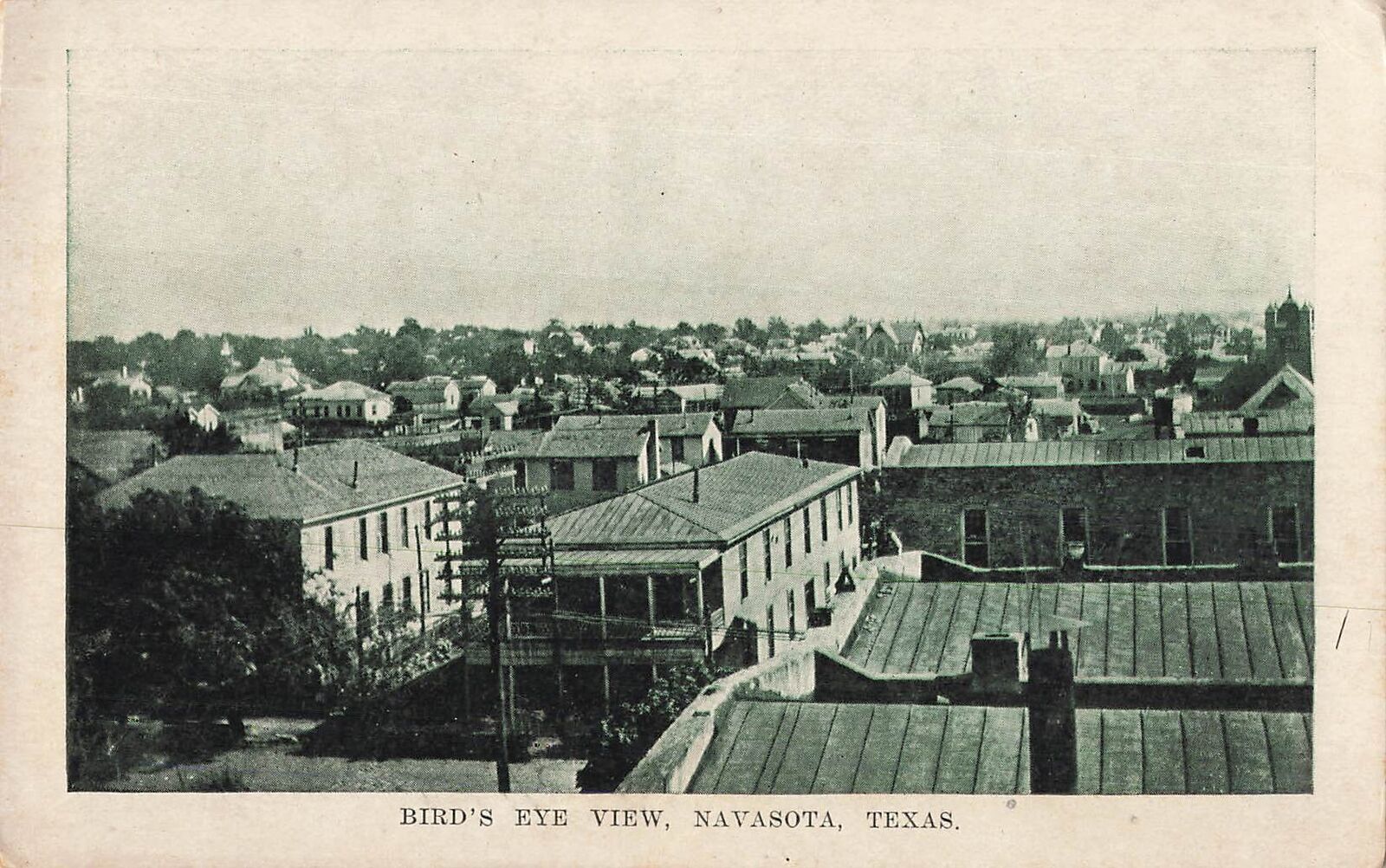 1910s Rare Postcard Litho Bird's Eye View NAVASOTA TEXAS Photo Wild West Town 