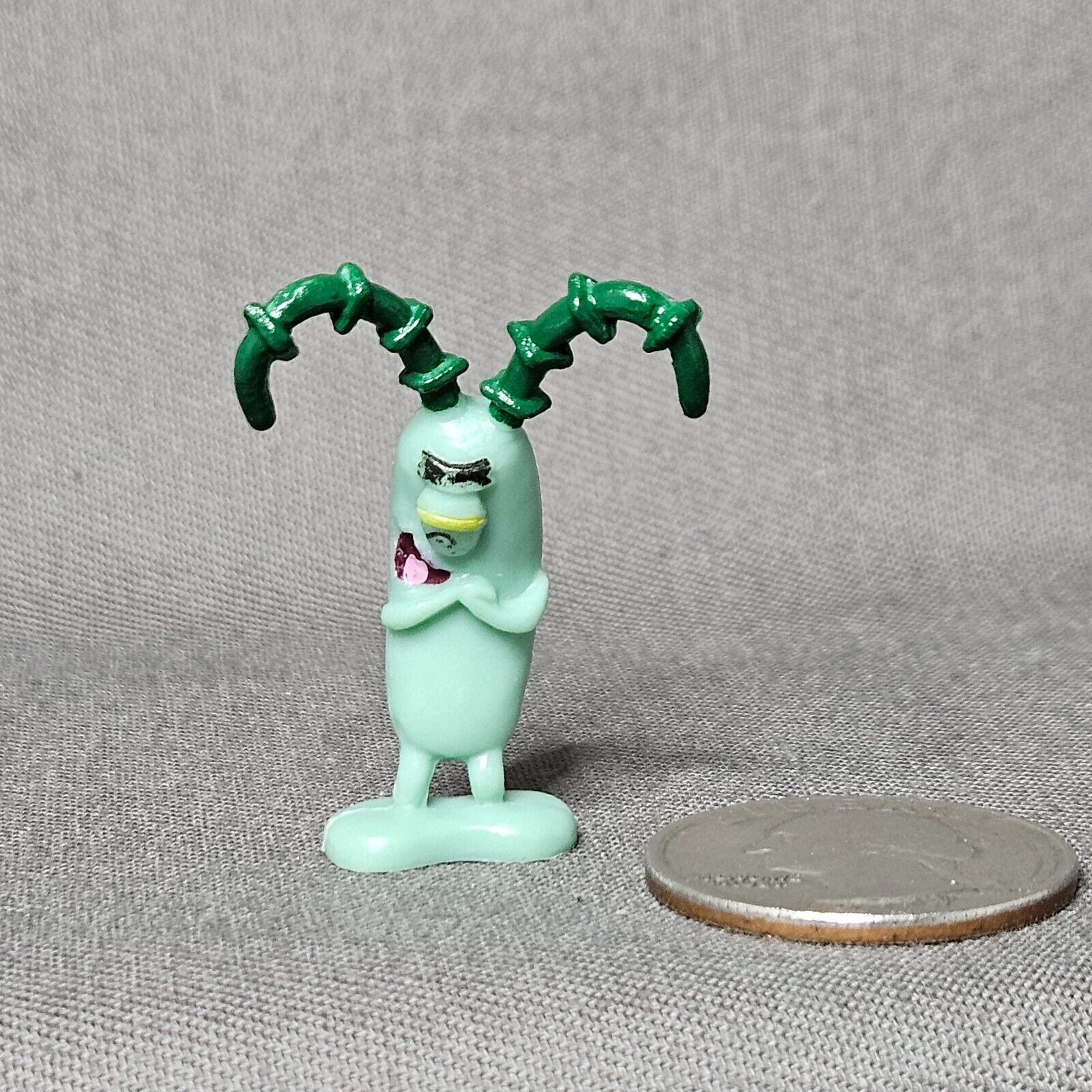 Sponge Bob Square Pants Mini PLANKTON 1-1/2” Plastic Figure/Figurine Toy