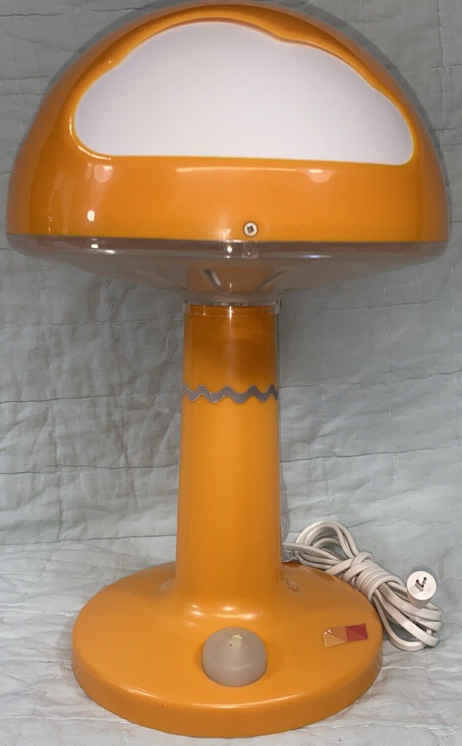 Ikea Skojig Orange & White Mushroom Cloud Lamp Retro Mod MCM ~ NO PLUG UNTESTED