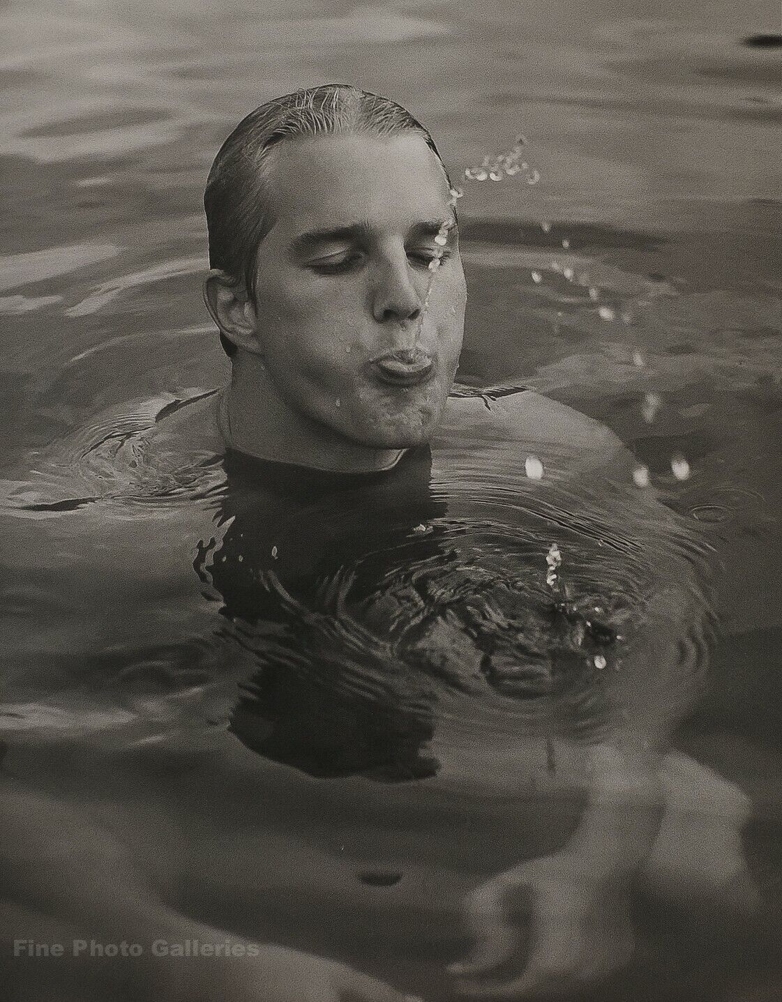 1989 BRUCE WEBER Vintage Male Nude JASON Swim Lake Adirondack Photo Art 11X14