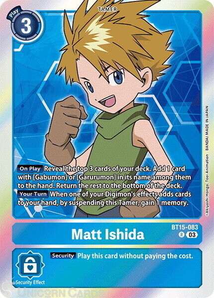 BT15-083 Matt Ishida Rare Digimon Card : BT-15: Exceed Apocalypse