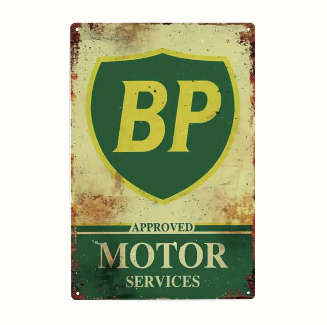 Metal 8x12 BP British Petroleum Vintage Look Service Sign Garage Gas Oil