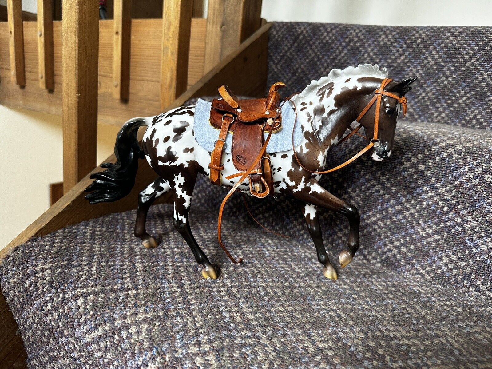Handmade Cm 1:9 Traditional Scale Western Saddle Set Tack For Breyer Model Horse