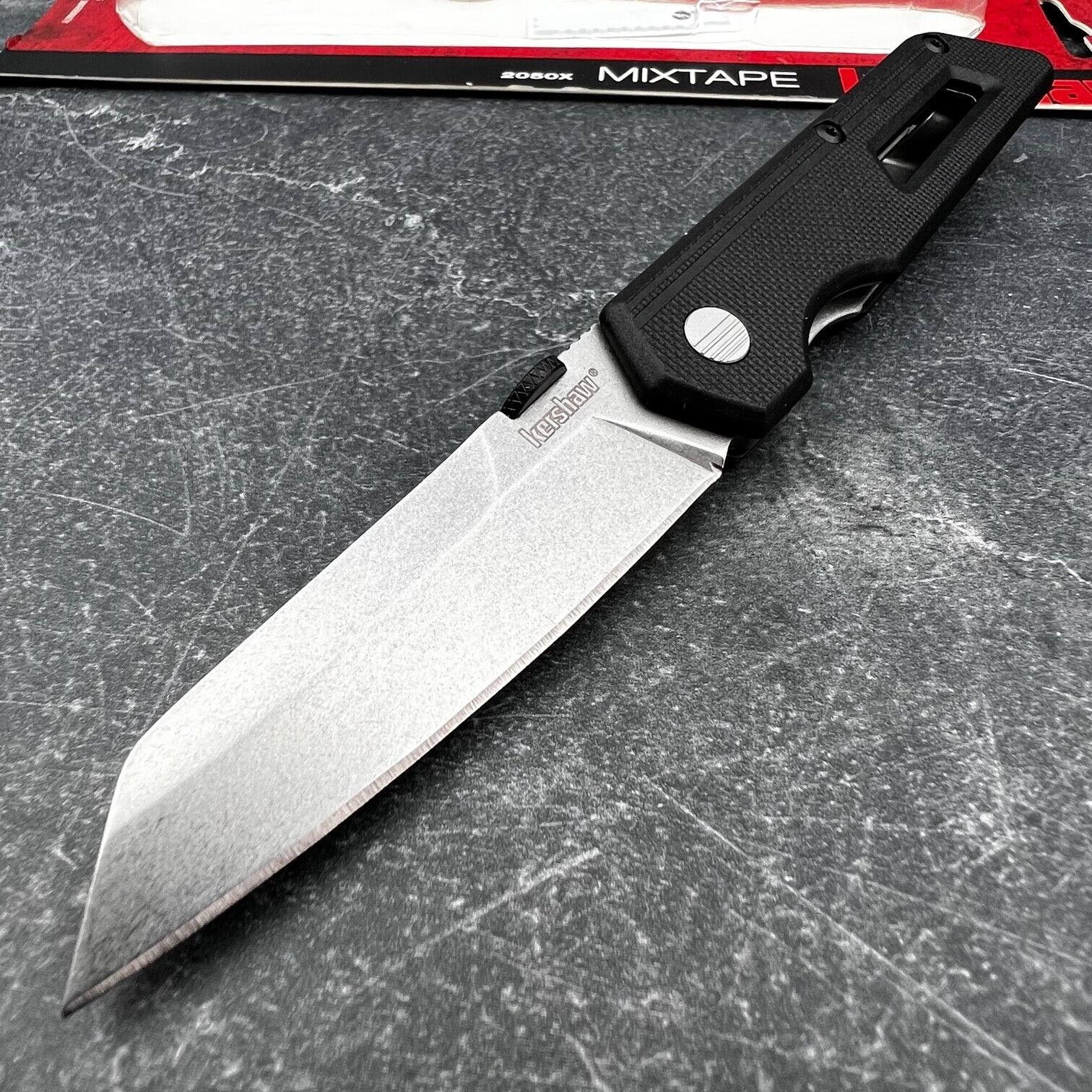 Kershaw Mixtape Black Handle 8Cr13MoV Wharncliffe Blade EDC Folding Pocket Knife