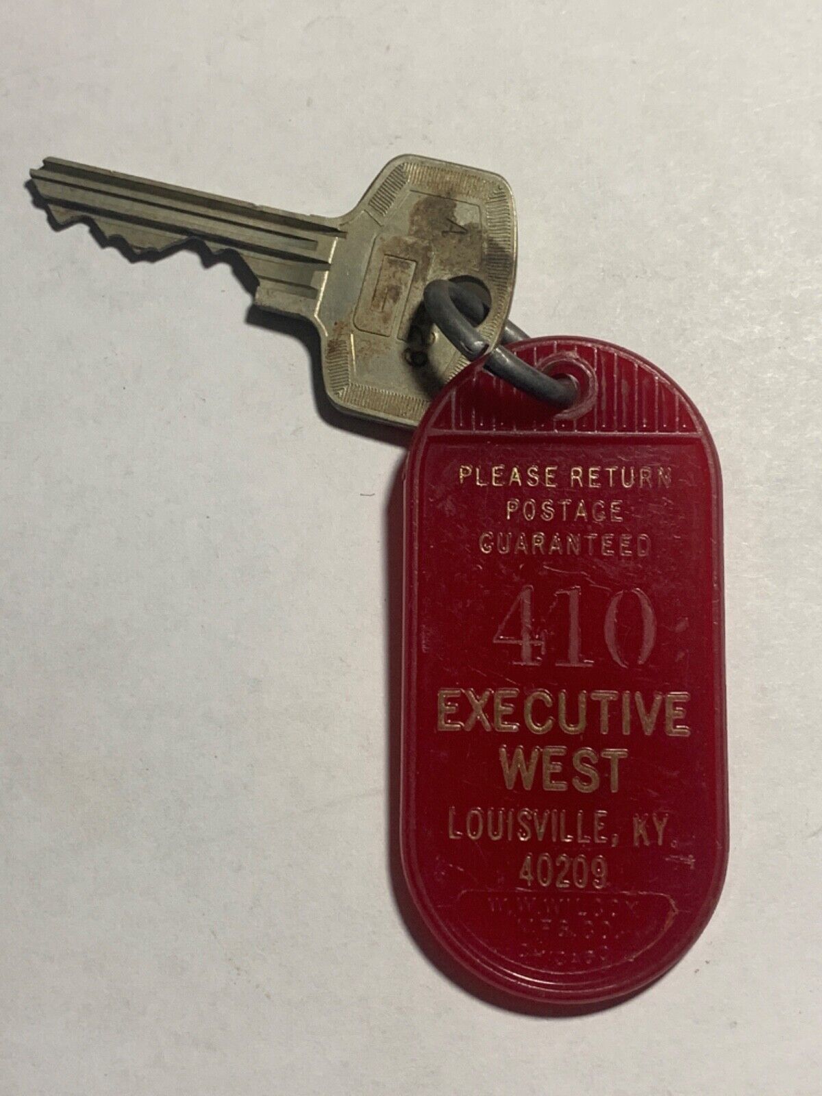 Executive West Hotel Motel Room Key Fob with Key Louisville Kentucky #410