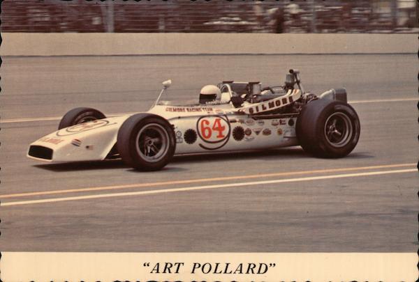 Auto Racing Art Pollard Dexter Press Inc. Chrome Postcard Vintage Post Card
