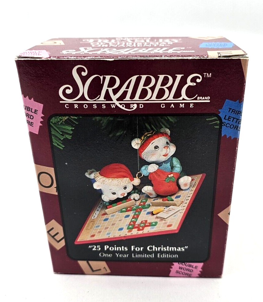 Vintage 1993 Enesco Christmas Ornament Scrabble 25 Points for Christmas VGC